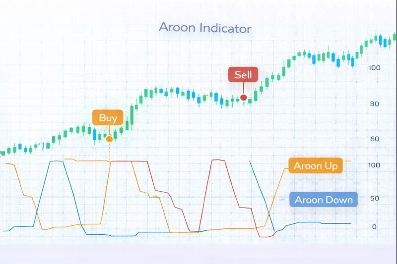 Aroon on a price chart: illustration of the indicator and how it is used in technical analysis