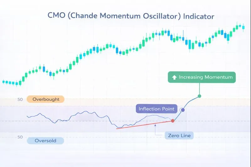 CMO on a price chart: illustration of the indicator and how it is used in technical analysis