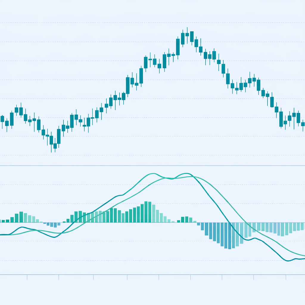 MACD on a price chart: illustration of the indicator and how it is used in technical analysis