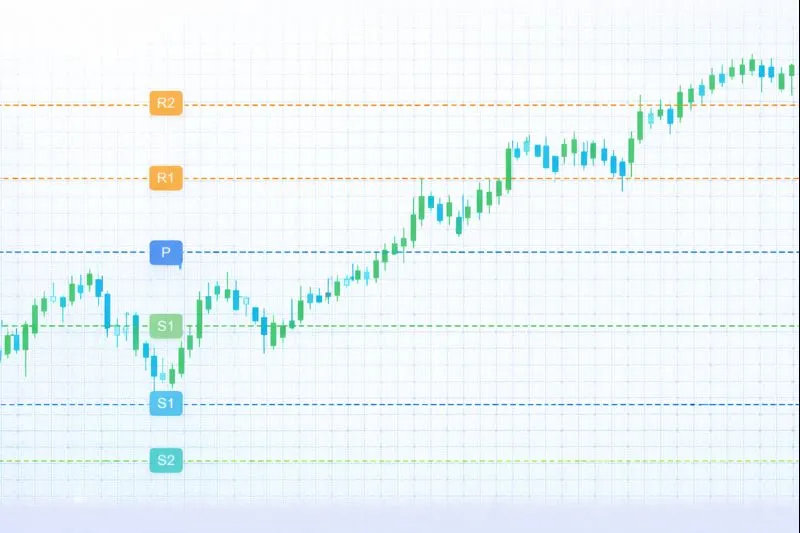 Pivot Points on a price chart: illustration of the indicator and how it is used in technical analysis