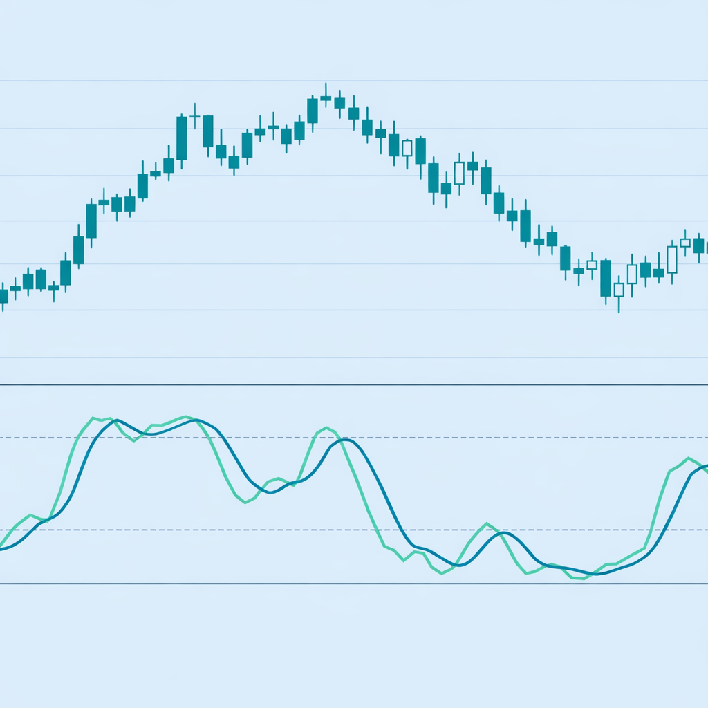 Stochastic on a price chart: illustration of the indicator and how it is used in technical analysis
