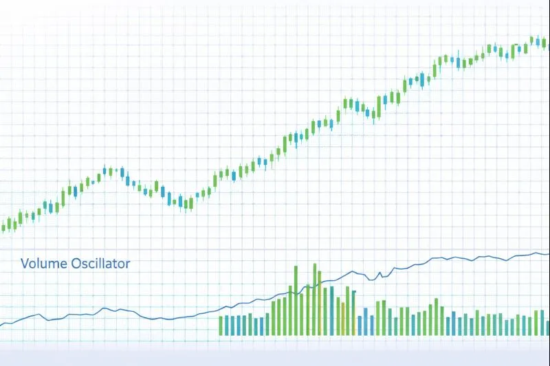 Volume Oscillator on a price chart: illustration of the indicator and how it is used in technical analysis